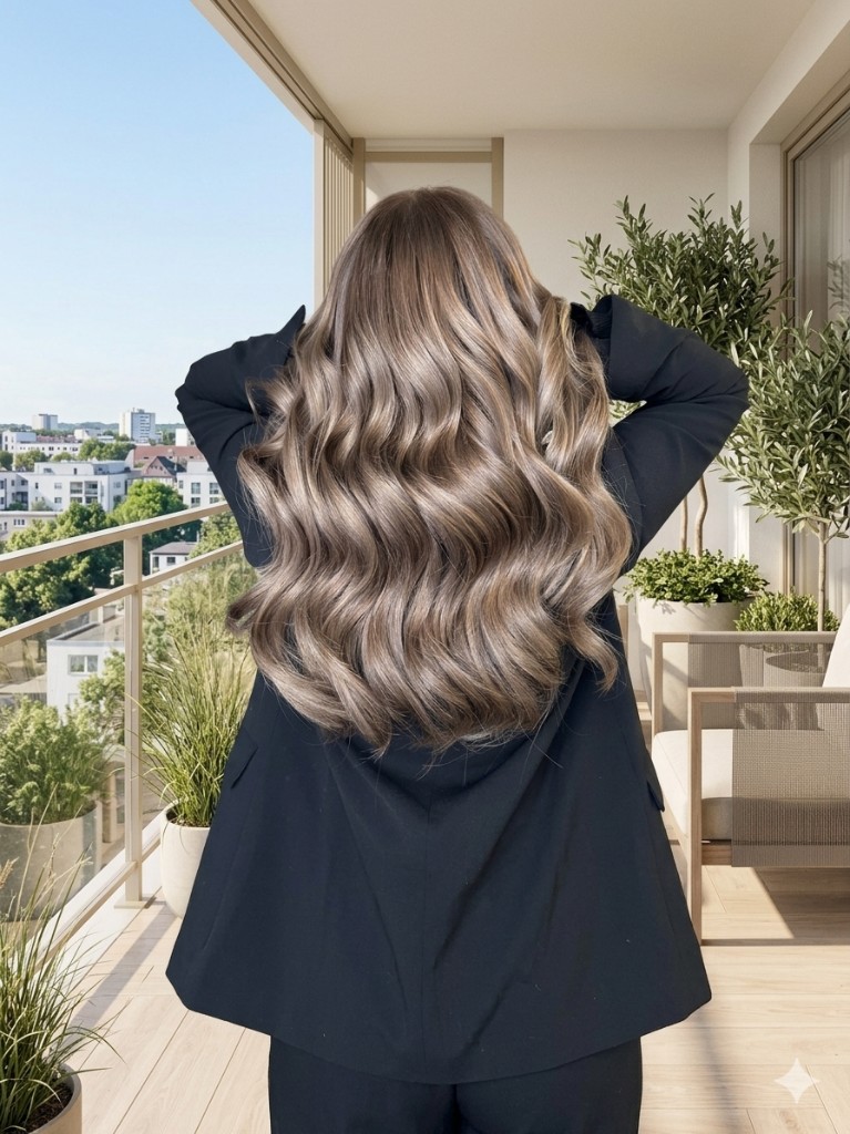 Haarverlängerung – langes Haar mit natürlichem Fall